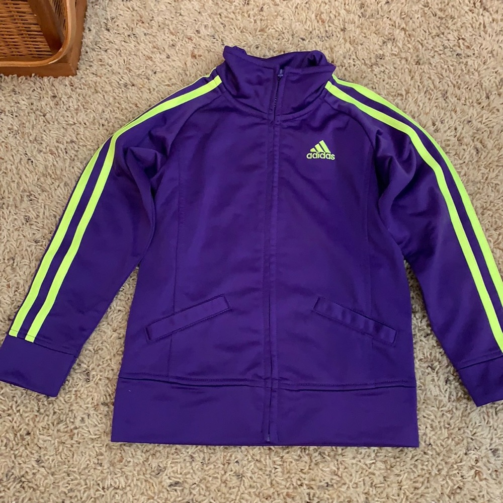 Adidas Kids Purple & Lime Track Jacket 4T